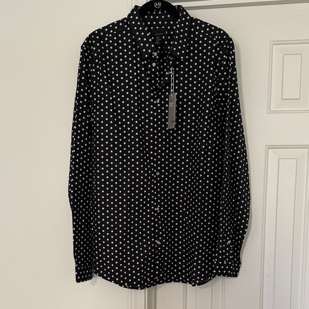H&M Black and White Polka Dot Men's Shirt